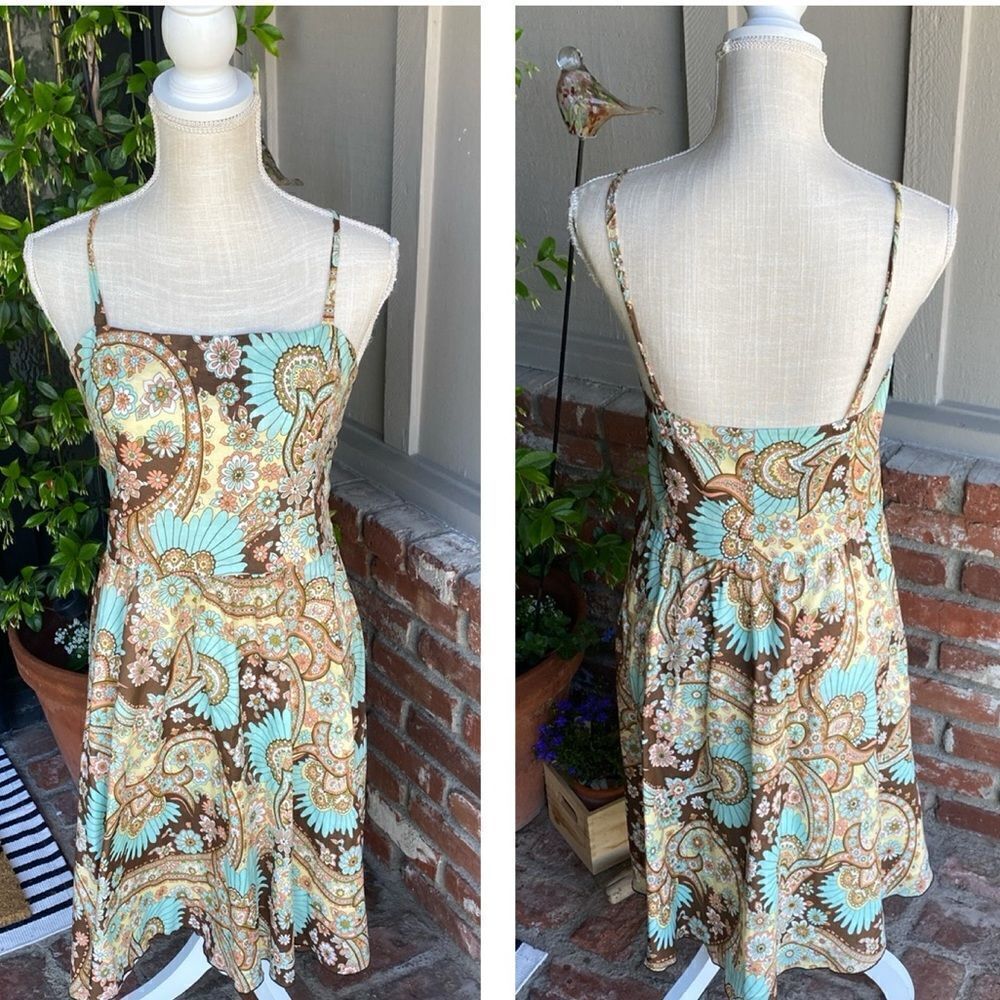 NWT Nell Couture A-Line Paisley Print Boho Dress Size: 12